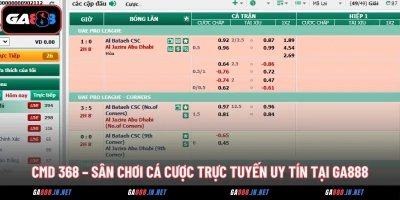 cmd 368 san choi ca cuoc truc tuyen uy tin tai ga888